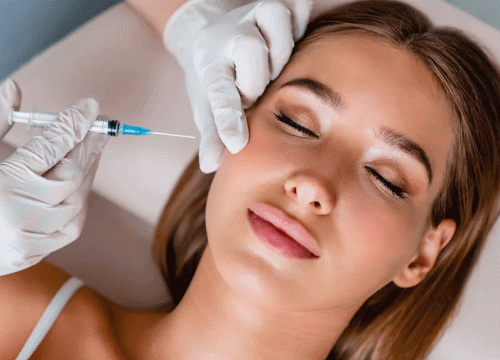 Woman getting a BOTOX injection