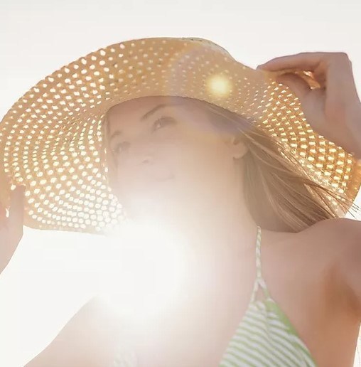 Woman wearing a sun hat