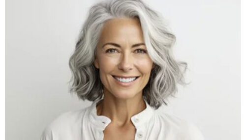 Happy older woman with great skin